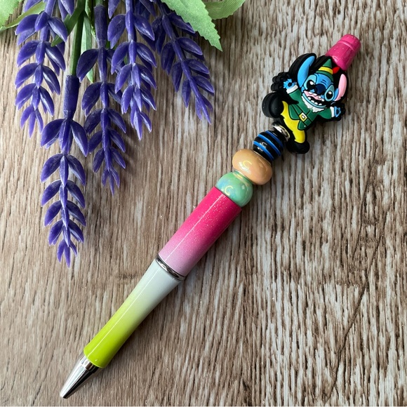 Handcrafted Christmas Pens Beaded Unique Artisan Gifts Office Accessories - Picture 6 of 9